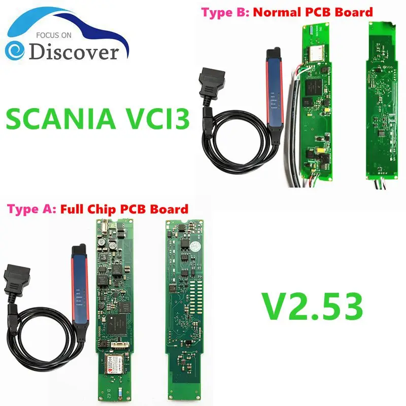 

2023 последняя версия SCANIA VCI3 подходит для V2.53 OBD сканер WIFI беспроводной для грузовика Autocom полный чип/Обычная печатная плата