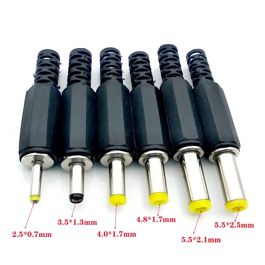 

2023NEW 5PCS 2.5*0.7 3.5*1.3mm 4.0*1.7mm 4.8*1.7mm 5.5*2.1mm 5.5mm X 2.5mm Male Jack DC Power Plug Socket Jack Adapter Adaptor C