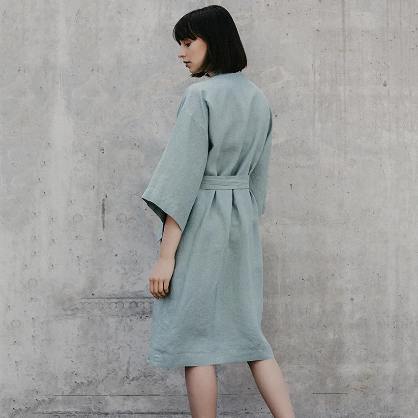 Kimono Robes For Women Cotton Coverage Mid-Calf Dresses Women's Three Quarter Sleeve Bathrobes Sleepwear 2023 New