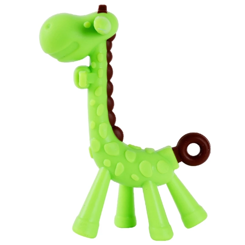 Nursing Teether Toy Infant Molar Rod Toddler Teething Toy Giraffe Animal Chewing Toy for Baby Bite Free Sensory Pacifier QX2D