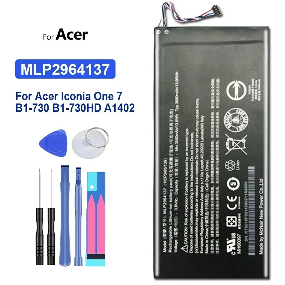 Сменный аккумулятор 3580 мАч MLP 2964137 Для Acer lconia One 7 B1-730 B1-730HD A1402 3165142 P с трек-кодом
