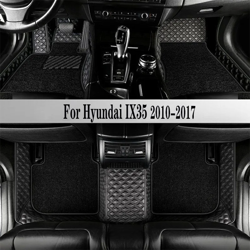 Carpets Car Floor Mats For Hyundai IX35 2017 2016 2015 2014 2013 2012 2011 2010 Dash Foot Pads Custom Covers Waterproof