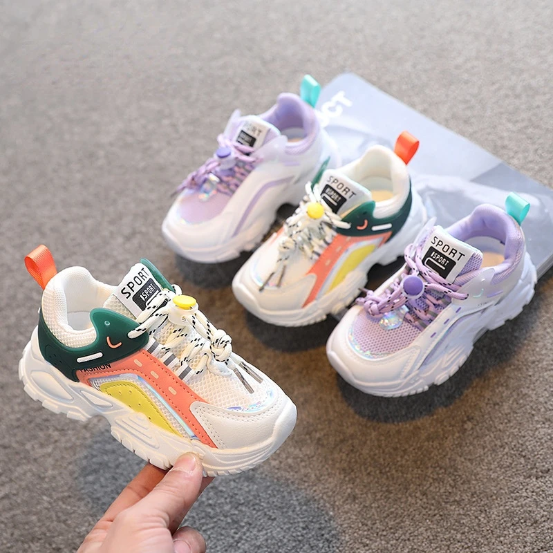 Детские кроссовки для бега, дышащие легкие нескользящие спортивные кроссовки для мальчиков и девочек, обувь для малышей, 2022