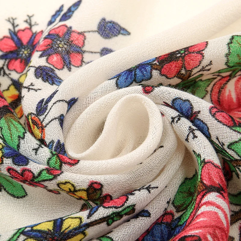 Модный русский квадратный шарф шали мусульманские женские шарфы с цветочным
