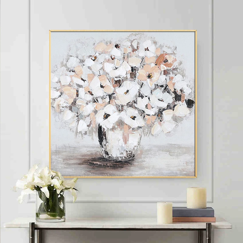 

Hand-painted Oil Painting Canvas Simple Plant And Flower Decorative Painting Porch Aisle Corridor Hanging Painting Frameless