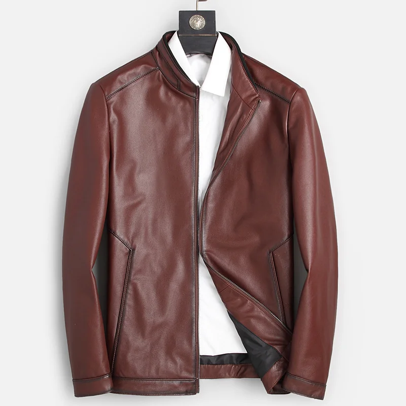 

2023 Осень 100% Натуральная воловья кожа весна черная тонкая куртка мужская одежда корейские жакеты Gmm16