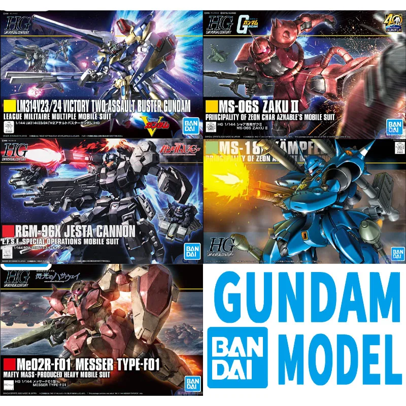 

Bandai Gundam 1/144 HGUC Victory Two Kampfer Messer Jesta Cannon Zaku Assembly Model Anime Figures Dolls Toys Collect Ornaments