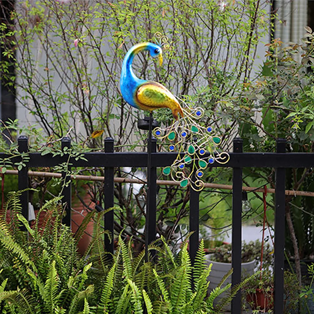 Солнечные панели с павлиньими ландшафтами планшетом украшением для сада