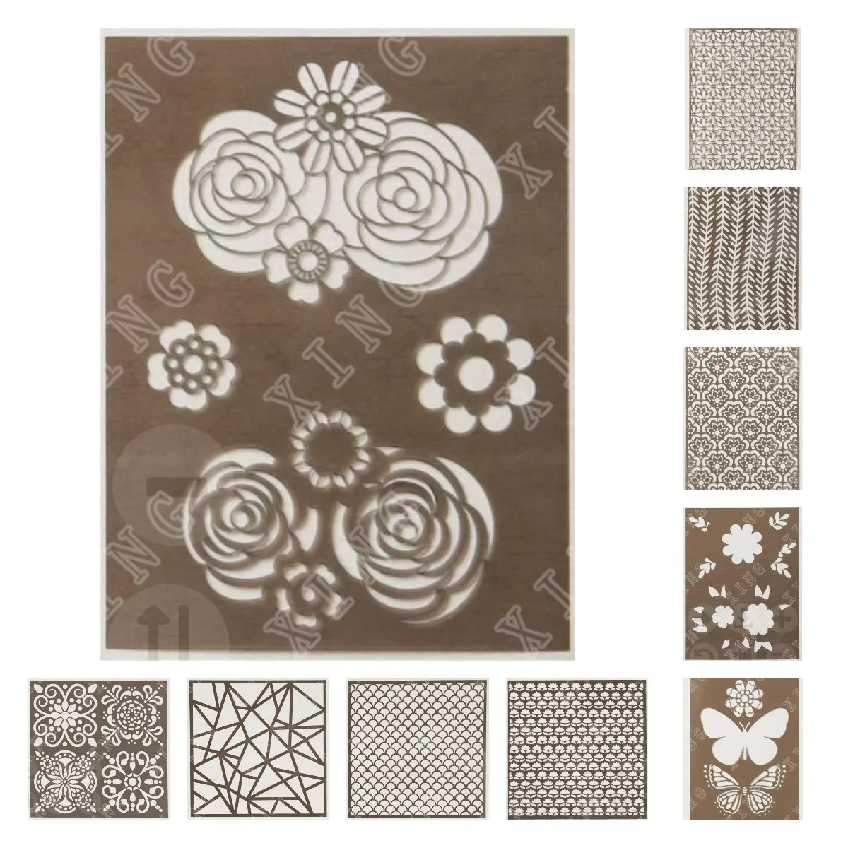 

Spring New Butterflies Flower Leaf Wicker Layering Stencils Painting Diy Scrapbook Coloring Embossing Paper Card Craft Template
