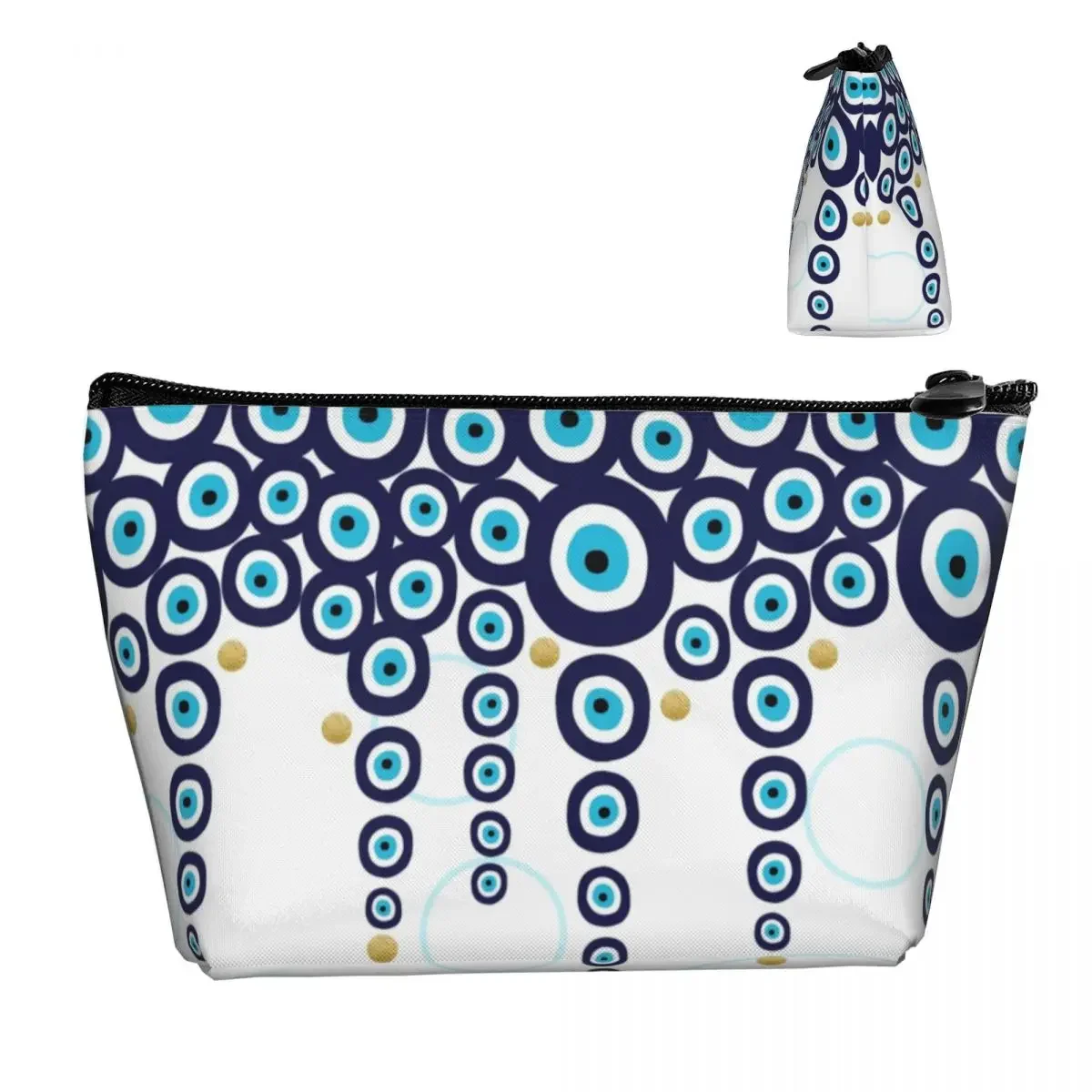 Женская Дорожная Косметичка С Синими И Золотыми Бусинами Hamsa Nazar Design Повседневная