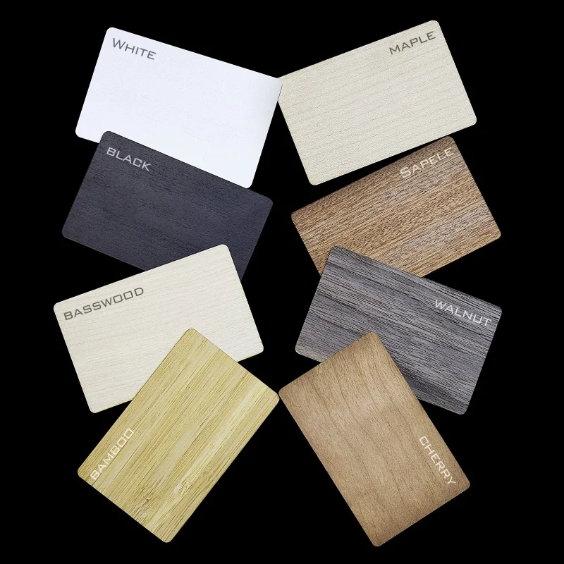 

laser engraved QR code custom Nfc embedded business card nfc business card Nfc Wooden Card