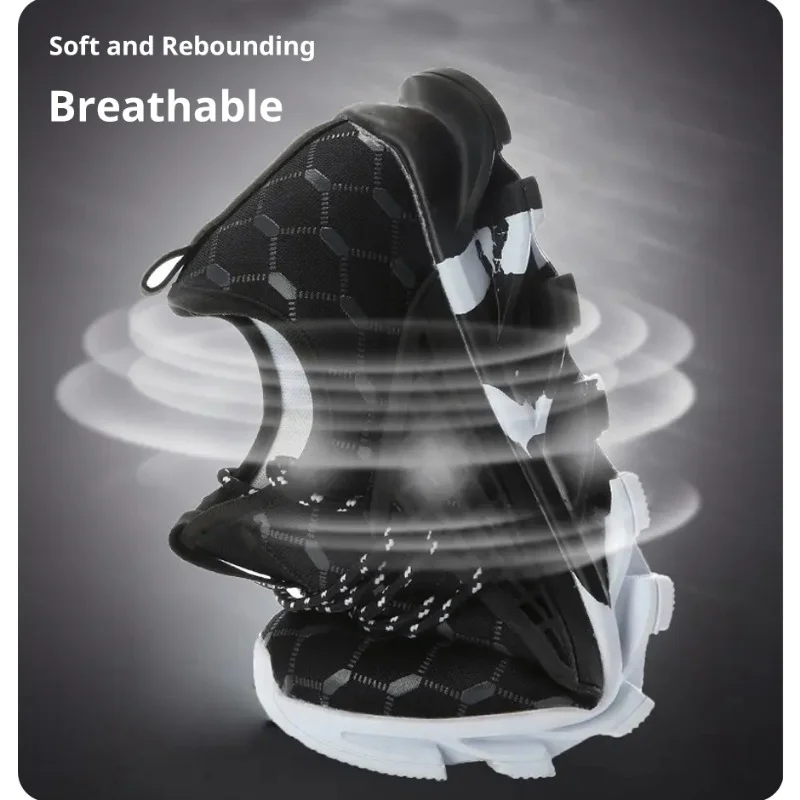 Sneakers Men Summer Breathable Walking Shoes Slip-on Lace-up Casual Shoes Comfort Non-slip Sports Shoes All Seasons Lightweight