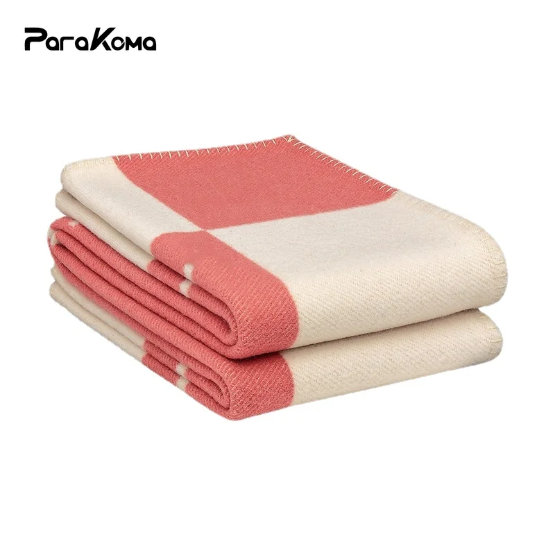 Дизайнерское одеяло с буквой H кашемировый вязаный шарф шаль портативное мягкое