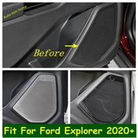 black silver inner door stereo speaker audio sound loudspeaker cover trim fit for ford explorer 2020 2022 interior refit kit