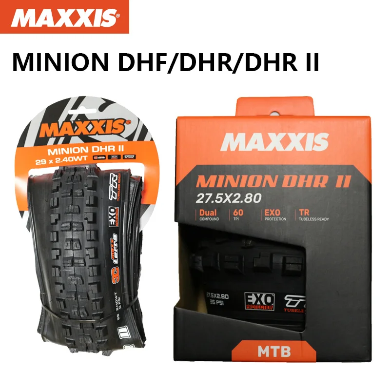 Фото MAXXIS MINION DHR II DHF шины для горных велосипедов бескамерные противопрокольные шины для горного велосипеда 26 27,5 29-дюймовые велосипедные шины №1