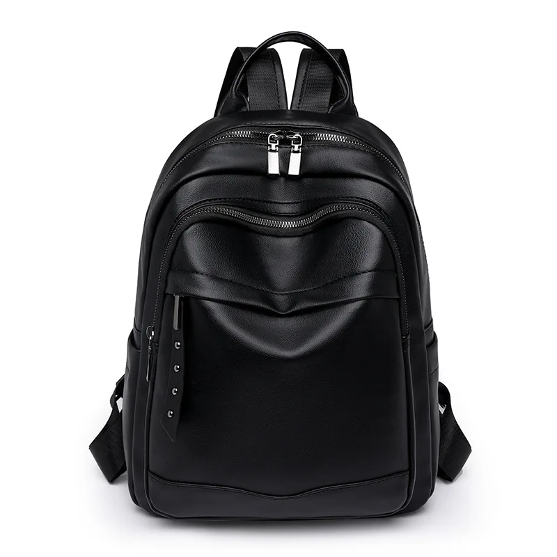 

MONNET CAUTHY New Arrival Girls Bags Solid Color Blue Pink Black Zipper Soft PU Backpacks