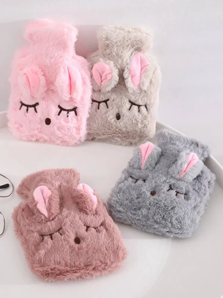 

Зимний милый кролик, сумка для горячей воды, мягкая уютная грелка для рук, многоразовый инъекционный водный чехол, новогодний сохраняющий т...