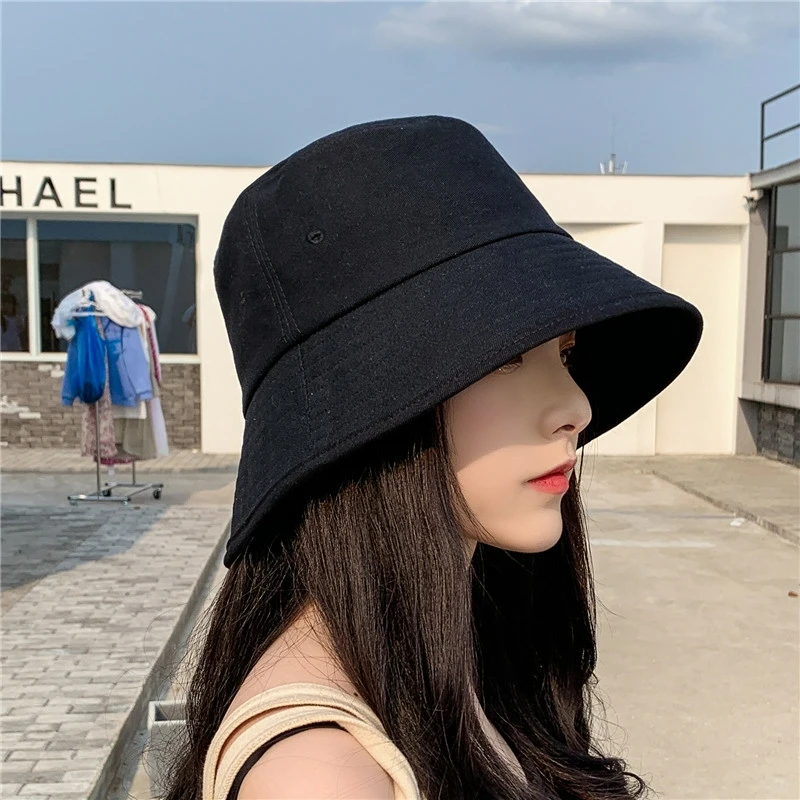 

Fisherman's hat female summer Korean version tide net red black wild Japanese sun protection UV sun protection hat basin hat