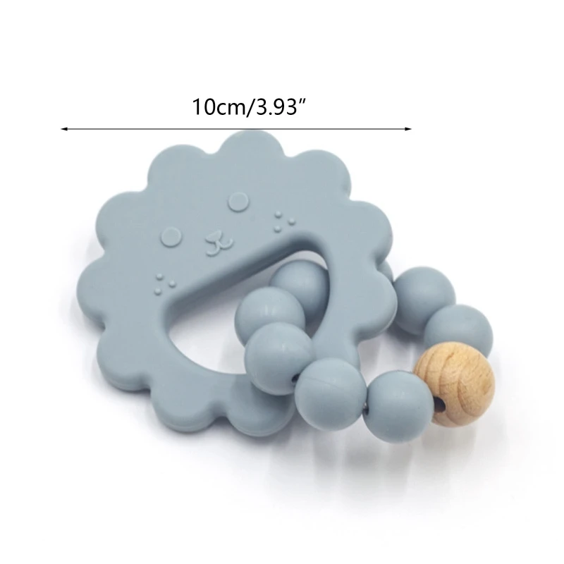 

Baby Silicone Beads Teether Bracelet Handheld Teething Nursing Hand Grasp Toy