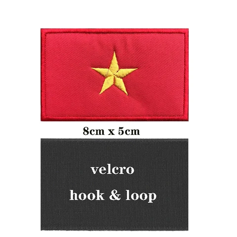 1 шт. вьетнамский флаг нашивки на руку вышитая нашивка на липучке или с помощью утюга вышивка значок Военная полоса