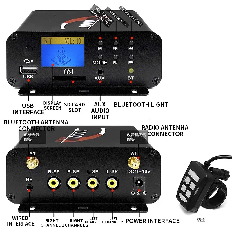 Водонепроницаемые мотоциклетные Bluetooth-колонки M1000 стереоаудиосистема со