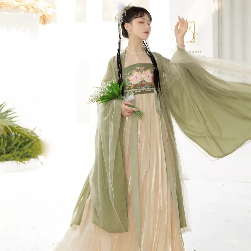 NT173 Оригинальная женская рубашка Hanfu в стиле Тан с большими рукавами юбка Chebule на