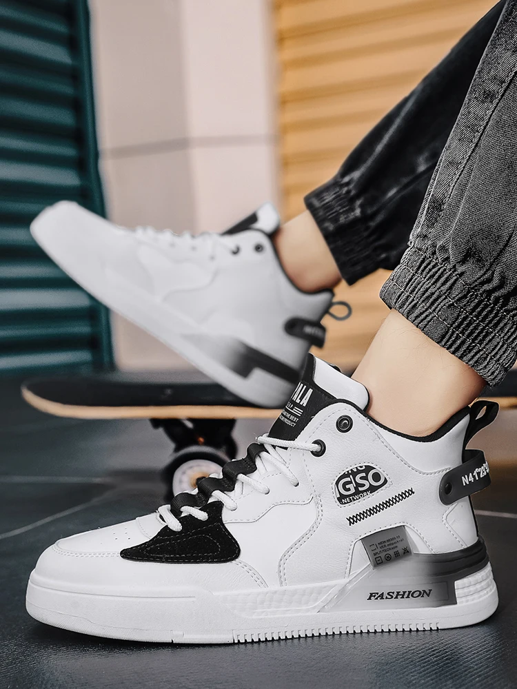 Мужская обувь новинка осени 2024 модные туфли из микрофибры с высоким берцем