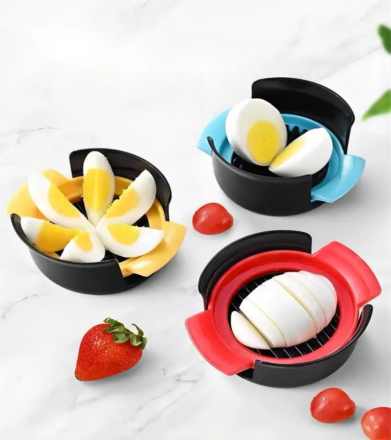 

Egg Slicer 3 In 1 Cut Eggs Cooked Eggs Cutter Household Fruits Sausage Cut Flower Bento Shaper Kitchen Accessories Anti-rust