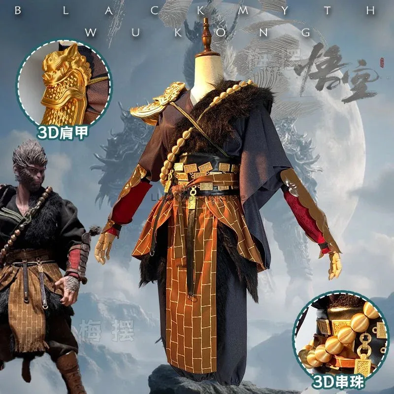 Фото 25COSЧерный миф Wukong Косплей Костюм Черный миф Коллекционное издание Destiny Man Косплей Костюм 3D Re Установка Аксессуары №2