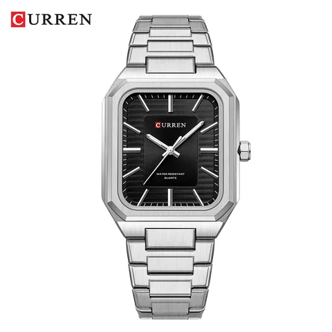 CURREN новые прямоугольные деловые часы для мужчин 2023 модные брендовые кварцевые наручные часы из нержавеющей стали мужские часы 8457