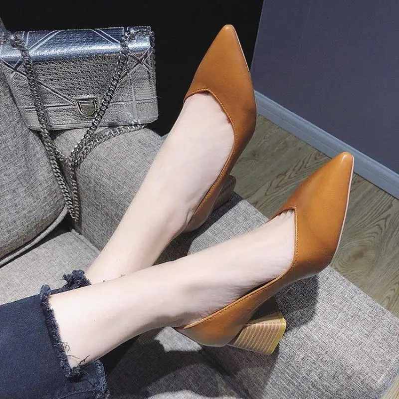 

hot High Heel Shoes Korean Style Fashion Shoes Autumn Style Chunky-Heel Shoes lykj-yx