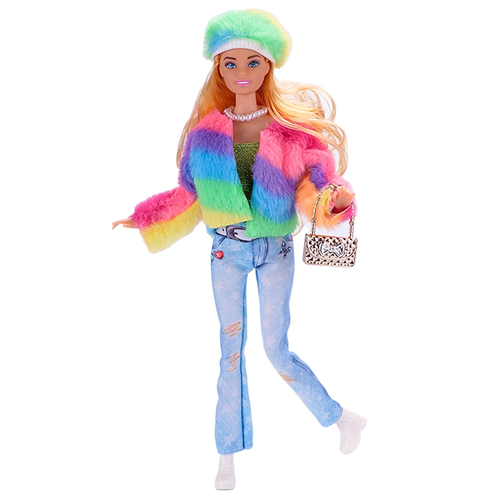 NK 1 комплект 30 см модная Радуга принцессы для 1/6 одежда куклы платье аксессуары