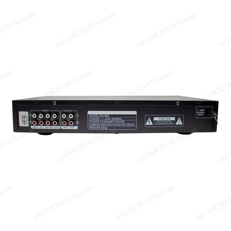 Фото EQ-898 220В Двухканальный 10-полосный HIFI-эквалайзер с Bluetooth и USB, цифровой стерео предусилитель №3