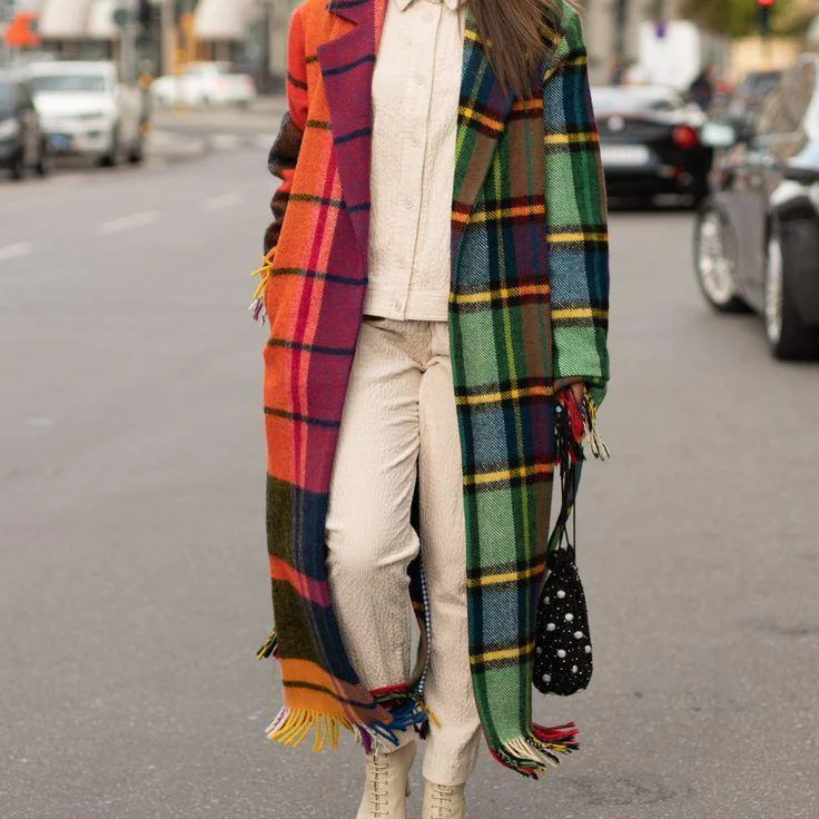 

Модное клетчатое пальто с длинными рукавами и бахромой с капюшоном, шерстяное пальто с принтом, свободный Женский Повседневный Кардиган с л...