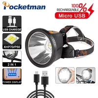 super bright xhp50xhp70 led big light cup headlamp usb rechargeable 4 switch modes waterproof head lamp head torch
