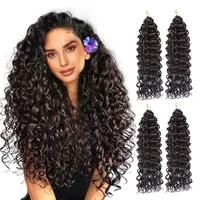 synthetic crochet braids ocean wave braiding hair extensions for women black afro curl ombre deep wave hair low tempreture