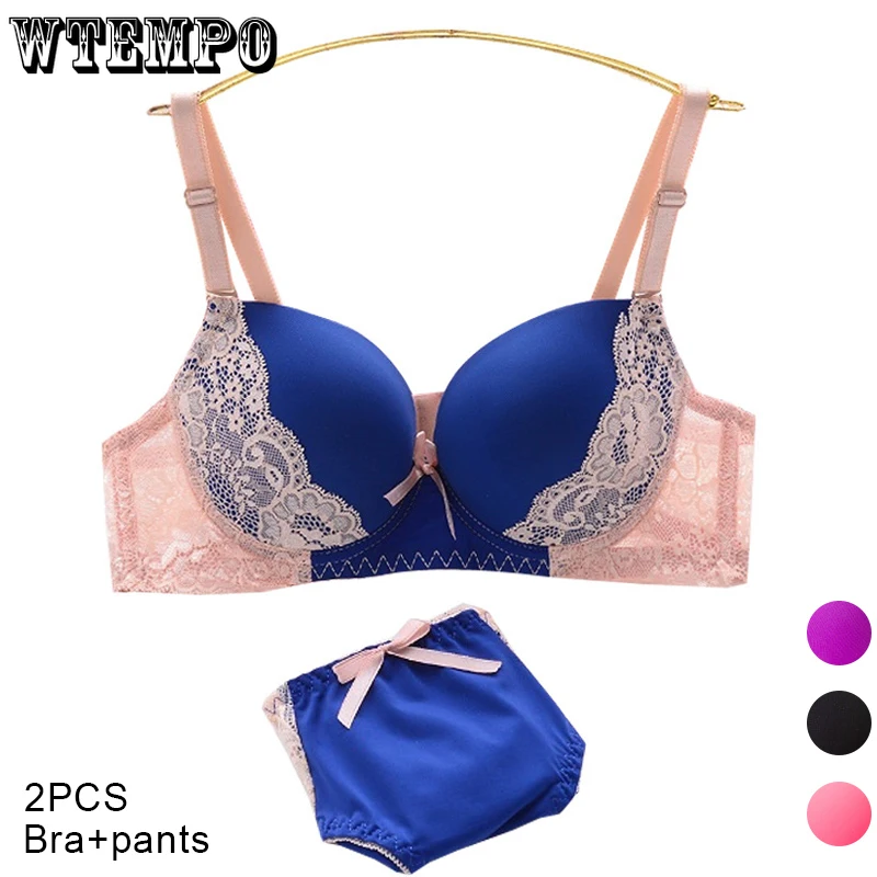 

Lace Sexy Push Up Bras Women Lingerie Sets Floral Mesh Bra Underwear Panties Woman Steamless Bralette Panty Gatherd Brassiere