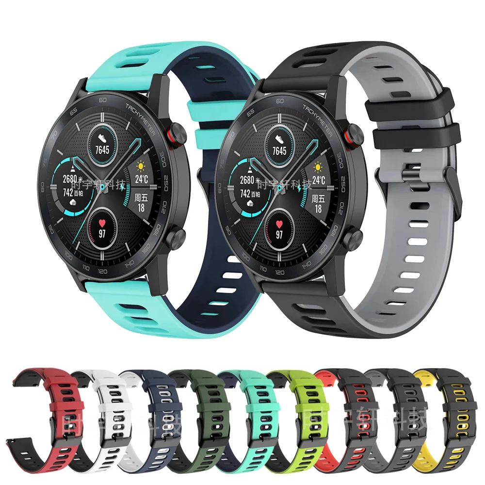 

Ремешок спортивный для Honor Magic 2 42 мм 46 мм, силиконовый браслет EasyFit для Honor Watch GS Pro/GS 3/Huawei GT 2 Pro, мужской браслет