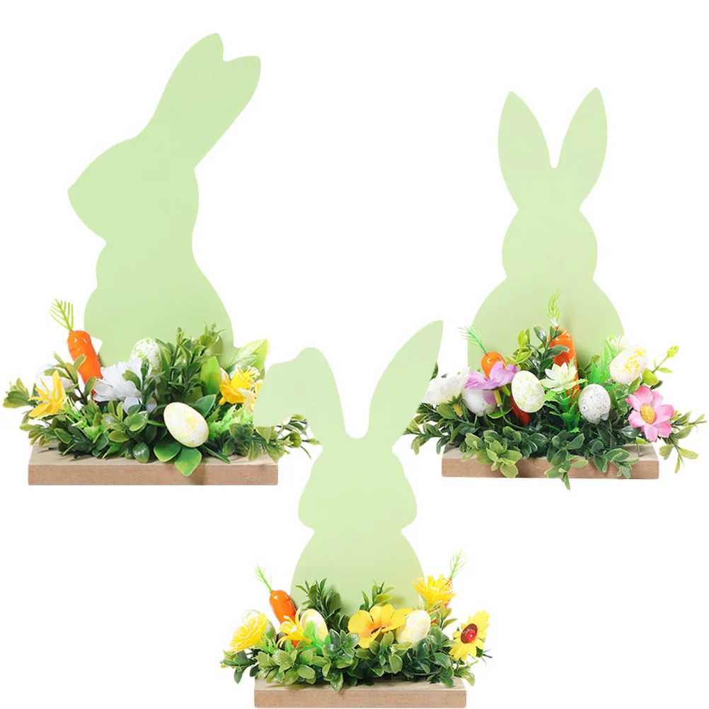 

Easter Bunny Wooden Decor Table Sign Rabbit Ornament Decoration Wood Craft Tabletop Decorations Home Tray Rustic Spring