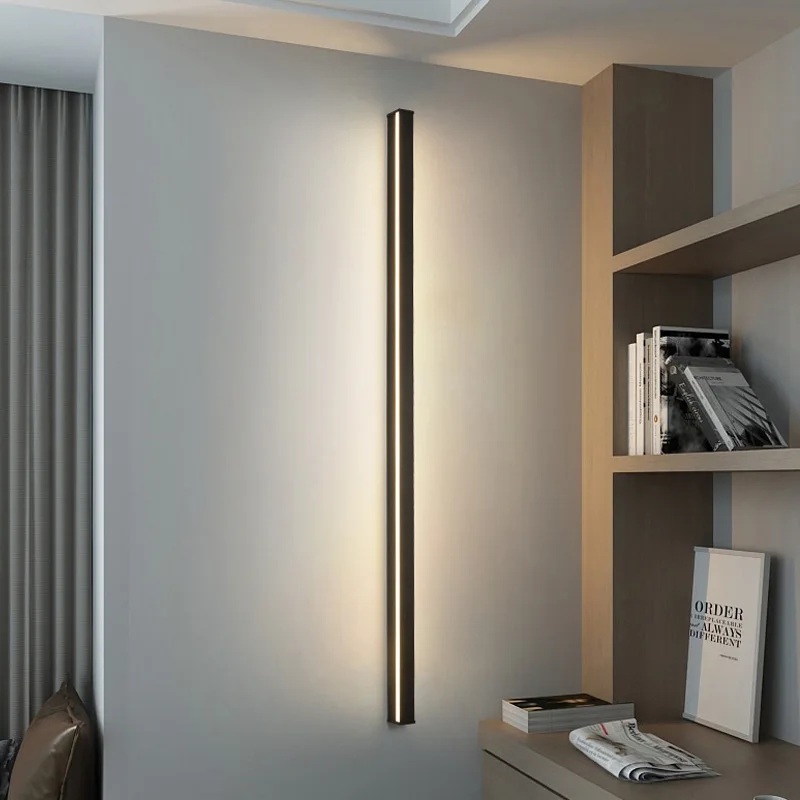 

X XL 120CM long LED Bar staircase Wall Lamp Living Room Corner Sofa light Nordic Led Study Parallel Line Bedroom Bedside sconce
