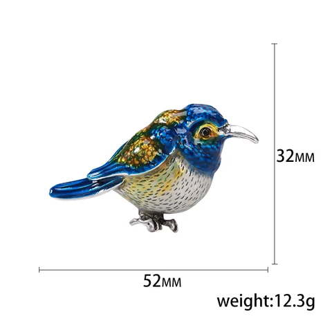 Эмалированные птичьи броши