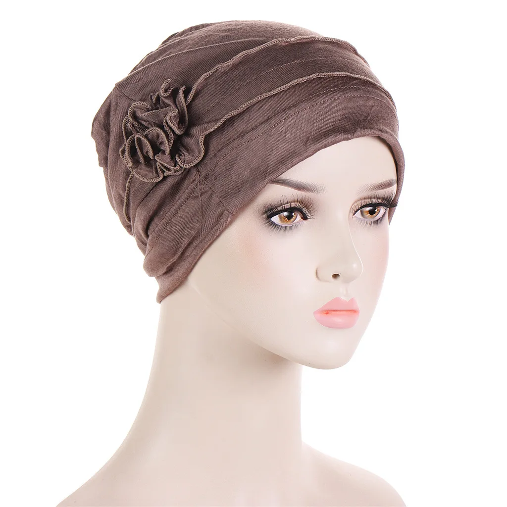 Hijabs for Woman with Floral Decor Islamic Clothing for Women Elegant Turban Elastic Inner Hijabs Breathable Muslim Women Hijab