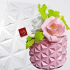 Прозрачная пластиковая 3D-форма для оригами, круглая треугольная форма для торта, форма для мусса, для украшения торта, сделай сам, трафарет для выпечки, трафарет, инструмент для украшения тортов