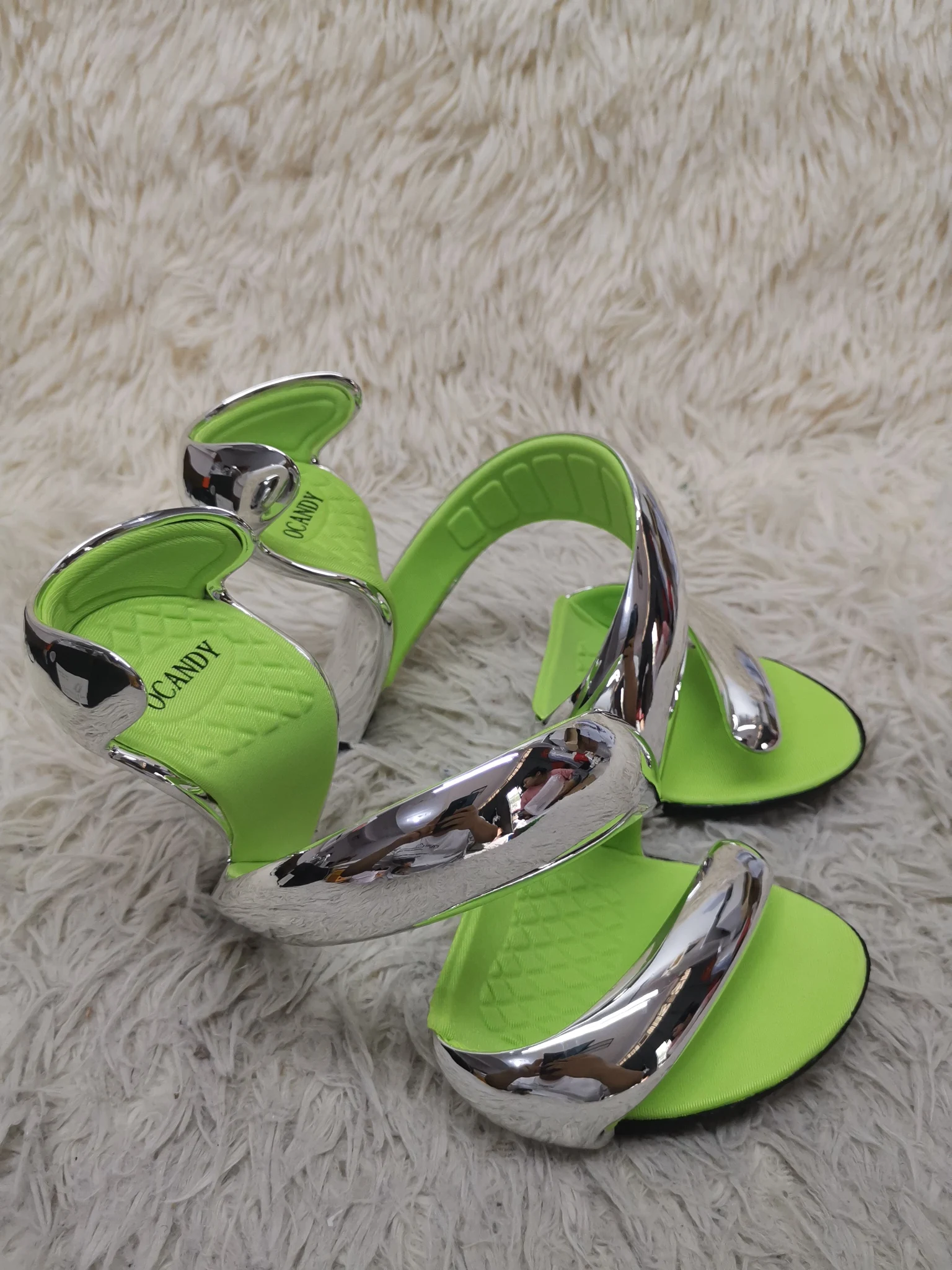 Snake Shape Women's Sandals Novelty Strange Style High Heels Red White Silver Ladies Shoes 2023 Summer Hot Selling Party Shoes