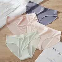m xl seamless ice silk women panties sexy briefs intimate 7 solid color ultra thin breathable panty underwear for girls lingerie