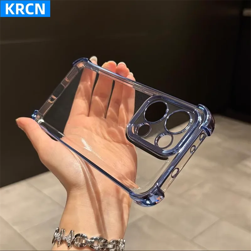 Чехол для Oppo Reno 15F 15 Pro 14 5G Reno14 F 13 F с защитой камеры, гальванизированный, прозрачный, силиконовый, противоударный бампер (art.: 3920dbb993d0a) - 3920dbb993d0a