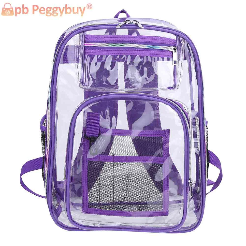

Женский прозрачный рюкзак из ПВХ, повседневные вместительные Портативные модные простые сумки для книг, для занятий спортом на открытом воздухе, на лето