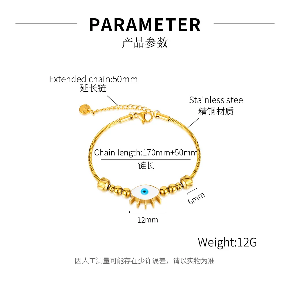 Dropshipping Titanium Steel Round Snake Bone Chain Foreign Trade Personalized Stainless Steel Devil's Eye Bracelet