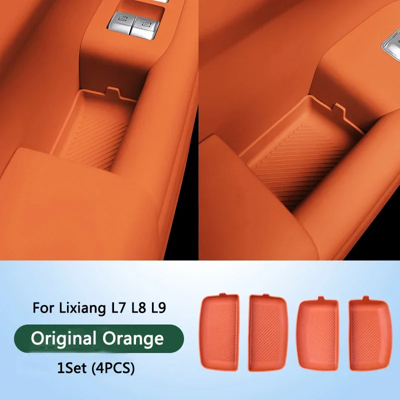 

4 шт. автомобильный силиконовый коврик для хранения 2022 2023 2024 Li Lixiang L9 L8 L7, ведущая идеальная внутренняя ручка двери, прочная защитная накладка