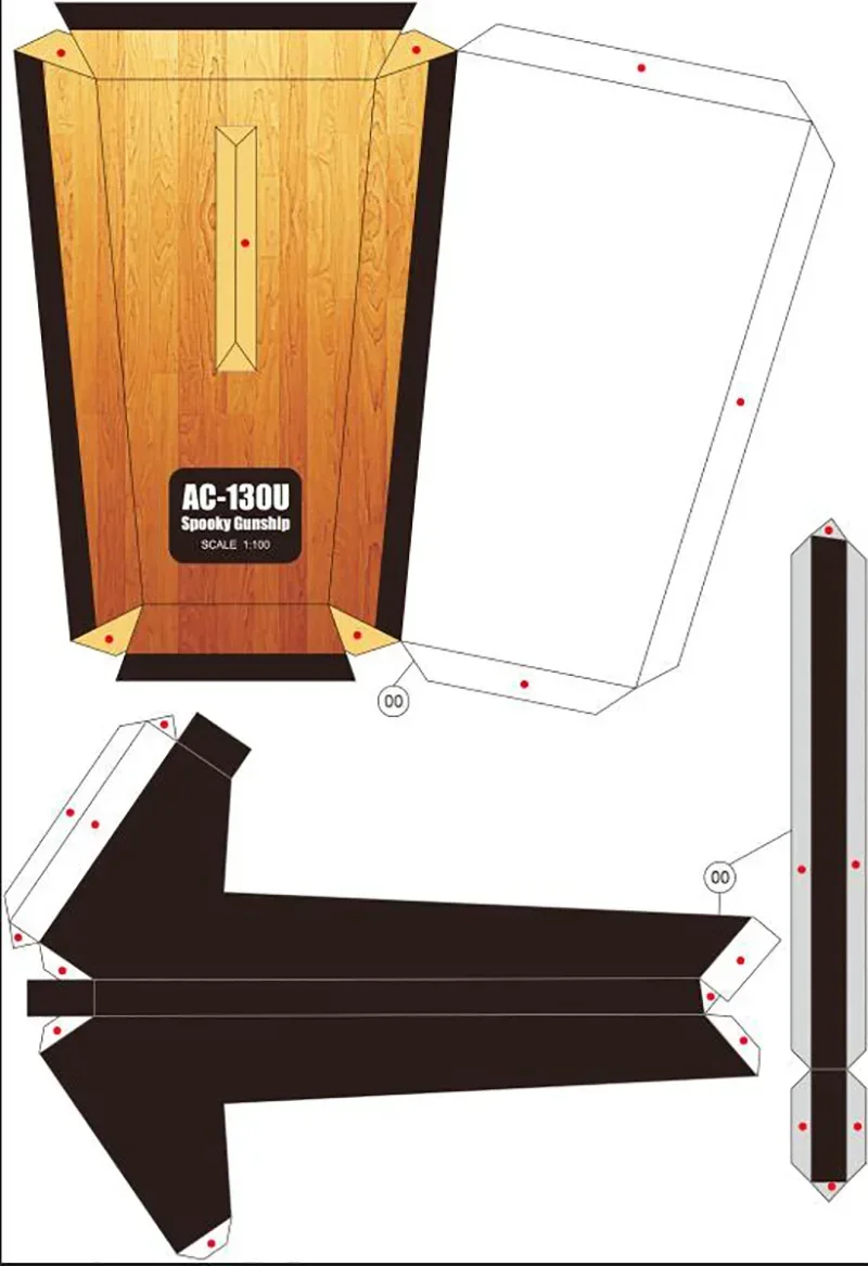 DIY 1:100 AC-130U жуткий пистолет атака-истребитель самолет бумажная модель сборка